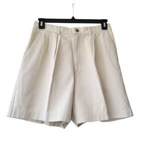 Gap Classic Fit Khaki Off-White/Grey High Waist Shorts 3 Pockets Size 12R